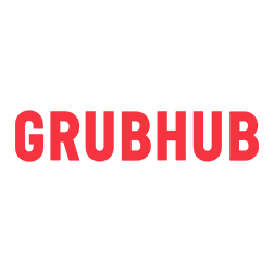 Grubhub logo, online food delivery service.